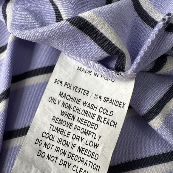 Greyson Polo Shirt Men’s Large Purple Black Striped Short Sleeve Golf Stretch - Picture 7 of 10